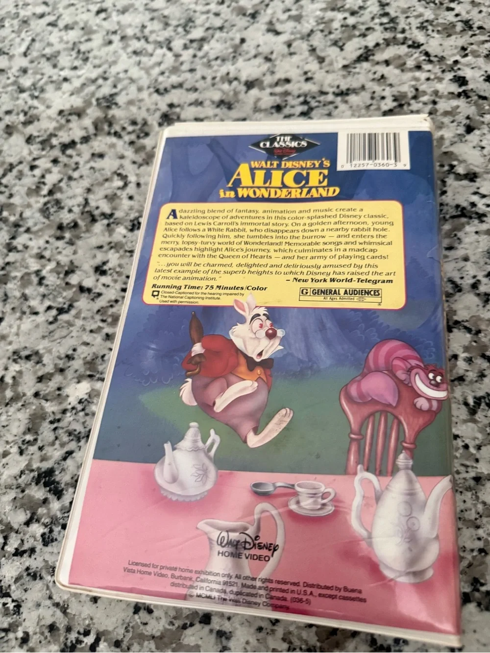 Walt Disney Alice in Wonderland DVD - Blue & Pink Cover